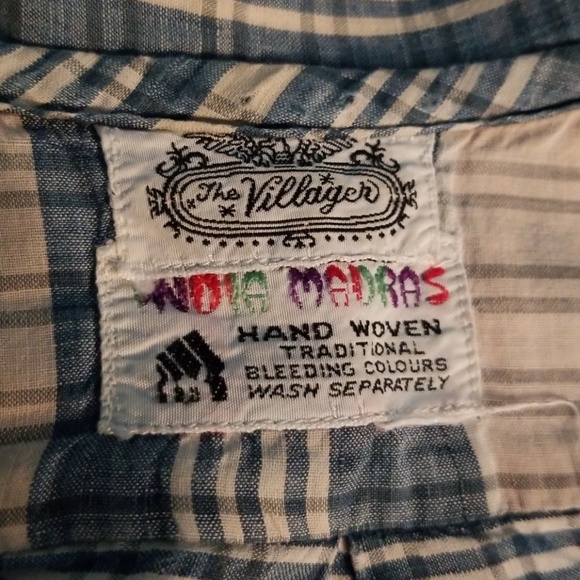 Vintage The Villager Madras Plaid Shirt M - Picture 5 of 5